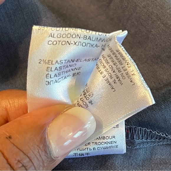 Pietro Brunelli Denim Chambray Ruffle Sleeve A-Line Maternity Dress XS - Picture 12 of 13